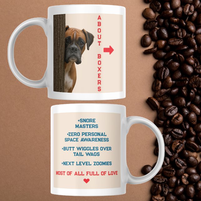 Om Boxers Funny & Loving Boxer-Hund offertdesign Kaffemugg (Skapare uppladdad)