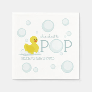 Om bubblar att poppa den Rubber ankan baby shower Pappersservett