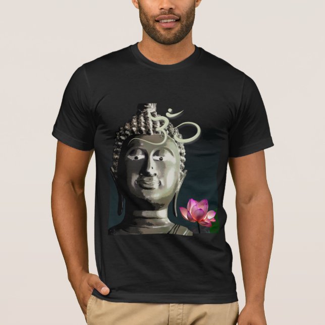 Om buddha och en lotus t-shirt (Framsida)