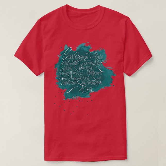 Om calligrafi på ryska en coola t shirt (Design framsida)