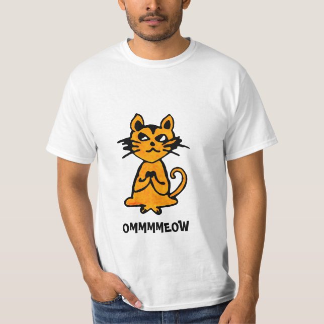 Om Cat - Funny Yoga T Shirt (manar) (Framsida)