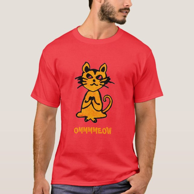 Om Cat - Funny Yoga T Shirt (manar) (Framsida)