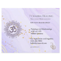 OM Chakra Energy Healer Reiki Lila Vågrät