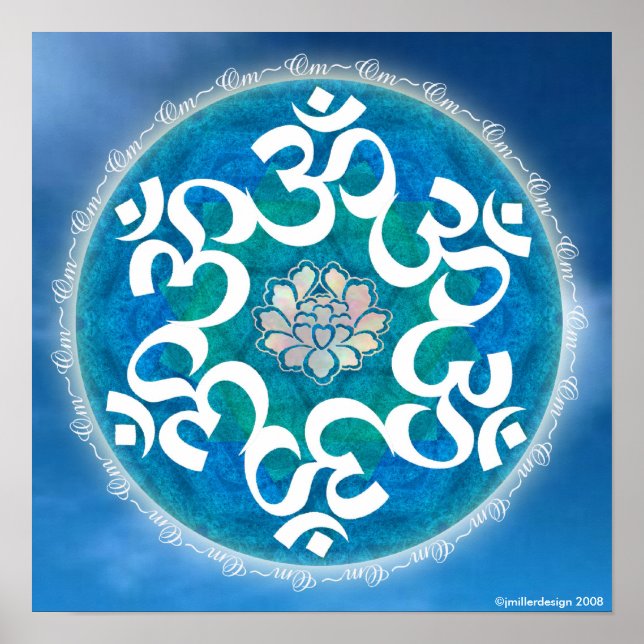 Om Circle Snowflake Mandala Poster (Framsidan)