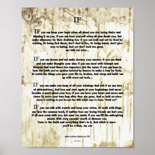 OM citationstecken av Rudyard Kipling 1895 på Poster