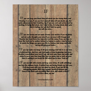 OM citationstecken av Rudyard Kipling 1895 på Poster