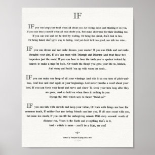 OM citationstecken av Rudyard Kipling 1895 på Poster