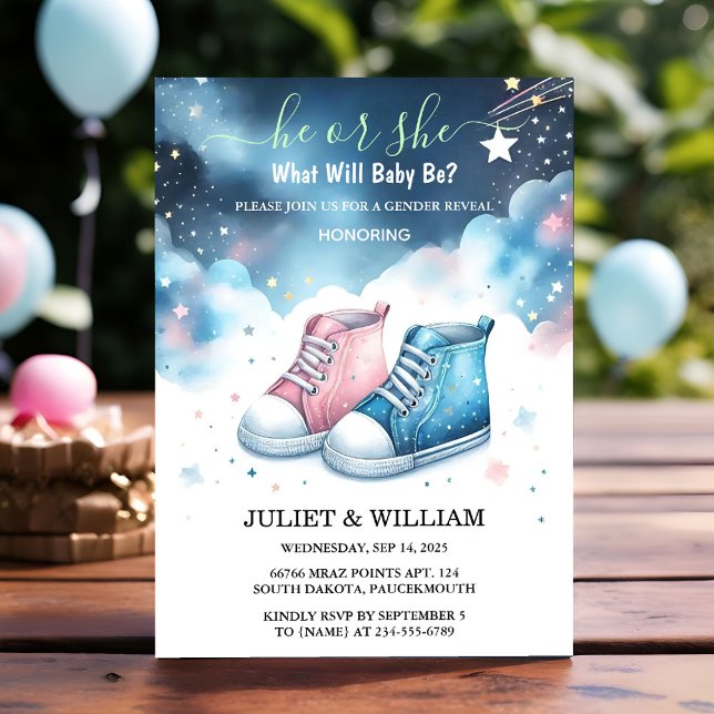 Om Cloud Twinkle Twinkle Little Star-Genderna avsl Inbjudningar (Skapare uppladdad)