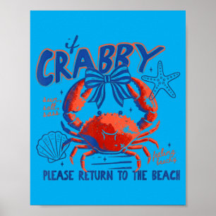 Om Crabby återvänder till Beach Sun Salt S Crab Poster