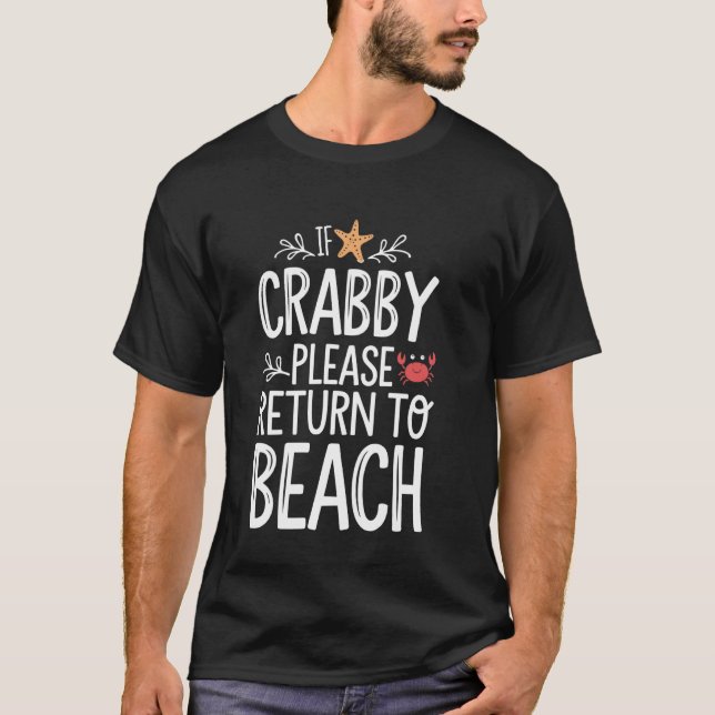 Om Crabby, gå tillbaka till Beach Funny Summer Bea T Shirt (Framsida)
