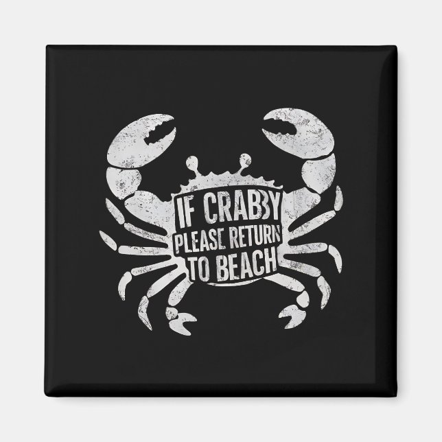 Om Crabby, gå tillbaka till Beach Funny Summer Magnet (Framsidan)