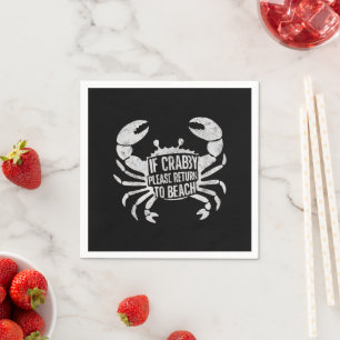 Om Crabby, gå tillbaka till Beach Funny Summer Pappersservett