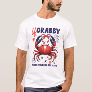 Om Crabby Vänligen Återvänd Till Stranden Rolig So T Shirt