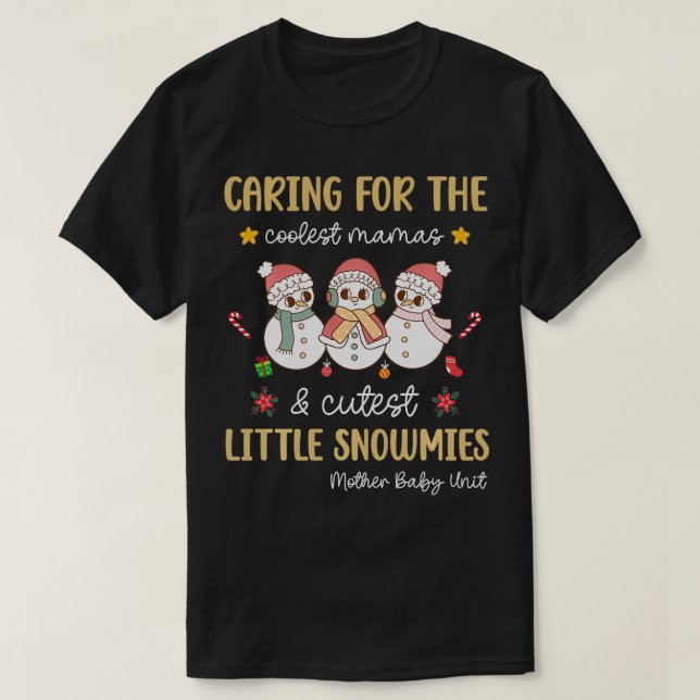 om de kutaste snömierna Mor Baby Nurse Chri T Shirt (Design framsida)