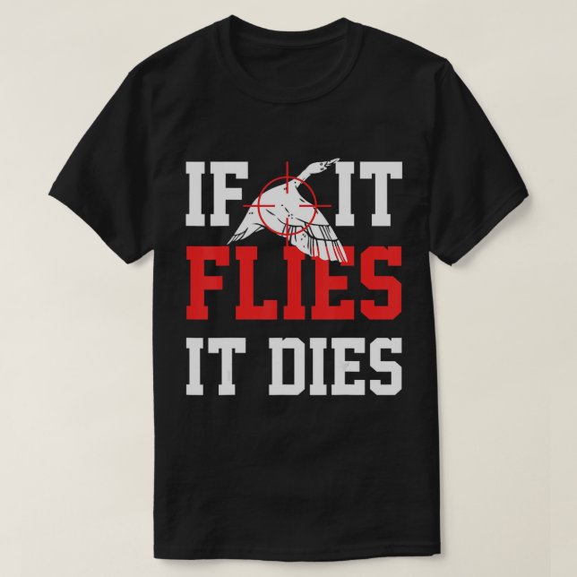 Om den flyger dör den - Anka Hunting Apparel Goose T Shirt (Design framsida)