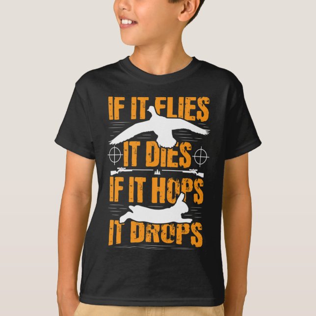 Om den flyger dör den om den faller i Skutt - kani T Shirt (Framsida)