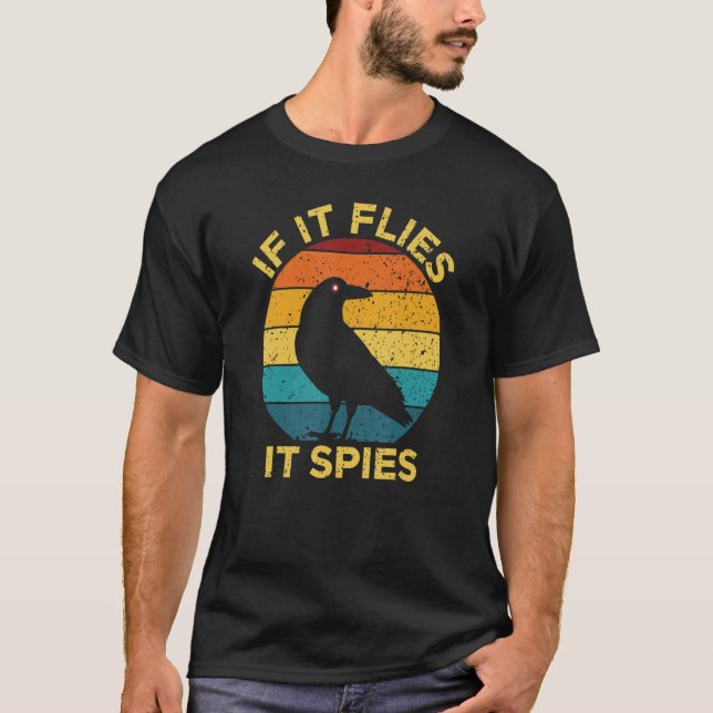 Om den flyger sprider den fågel som tittar på drak t shirt (Framsida)