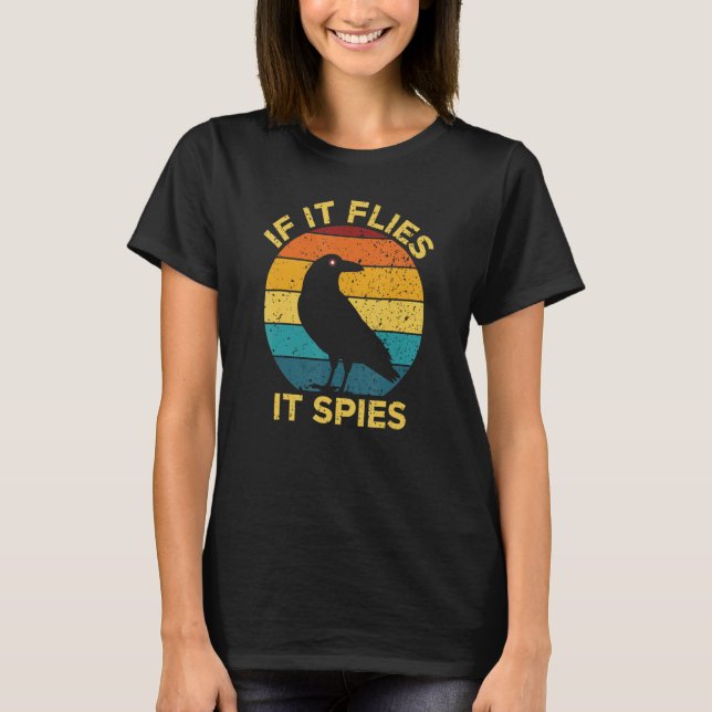 Om den flyger sprider den fågel som tittar på drak t shirt (Framsida)