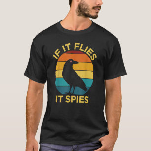 Om den flyger sprider den fågel som tittar på drao t shirt