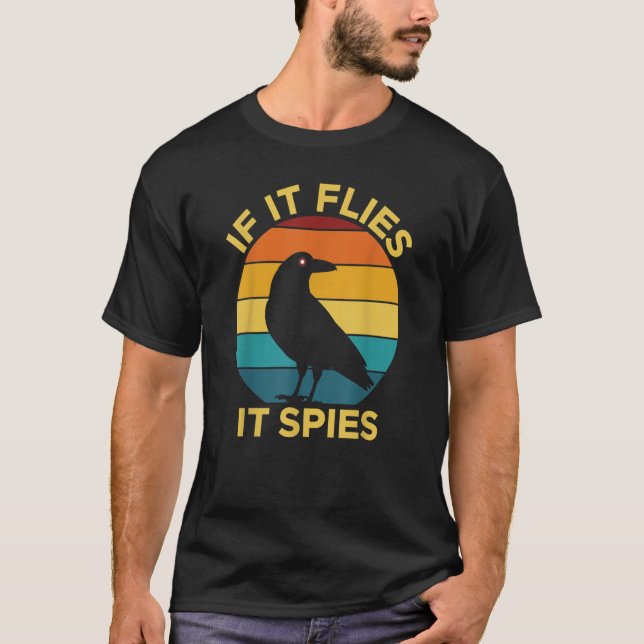 Om den flyger sprider den fågel som tittar på drao t shirt (Framsida)