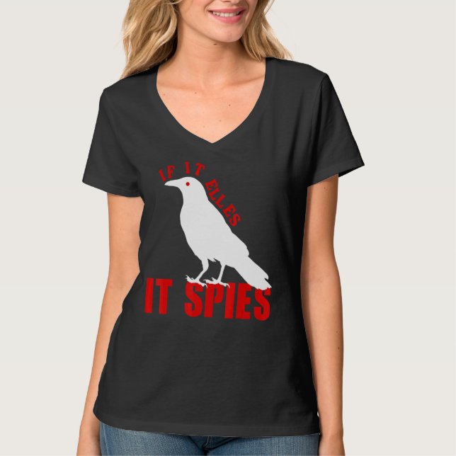 Om den flyger sprider den fåglarnas konspiration,  t shirt (Framsida)