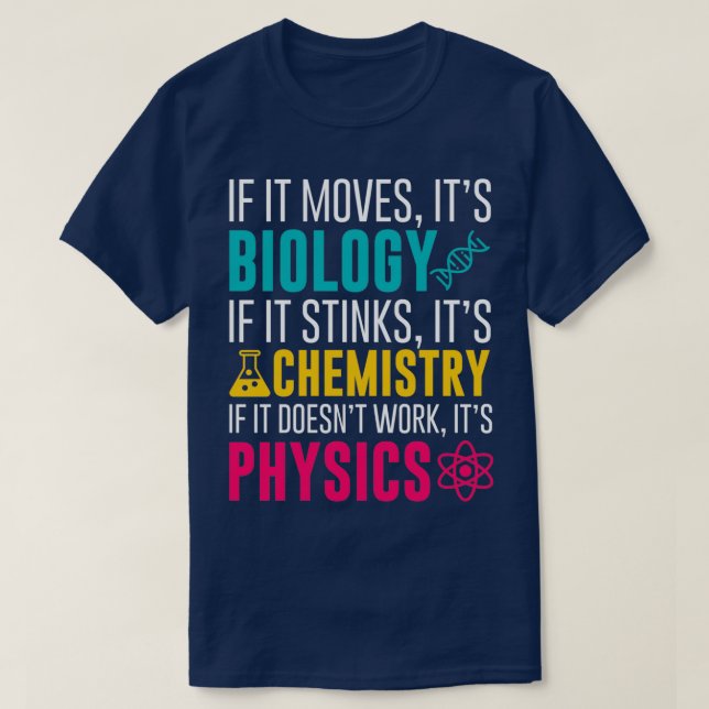 Om den flyttar sin biologi om den binder sin kemi t shirt (Design framsida)