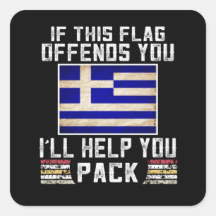 Om den här flagga kränker dig hjälper jag dig fyrkantigt klistermärke
