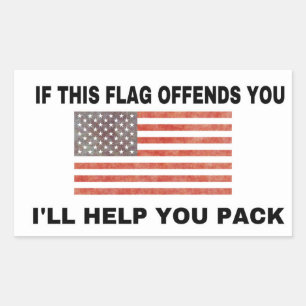 Om den här flagga kränker dig... rektangulärt klistermärke