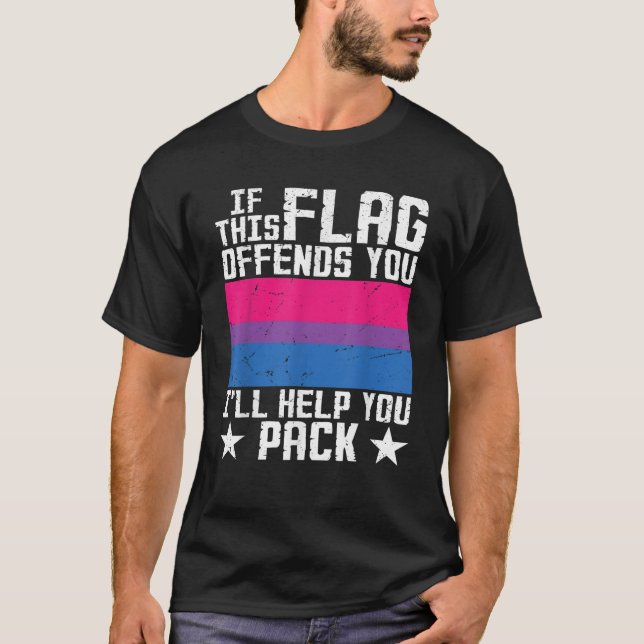 Om den här flaggan kränker dig till Bisexual Pride T Shirt (Framsida)
