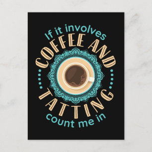 Om den innehåller kaffe och tatuering i vykort