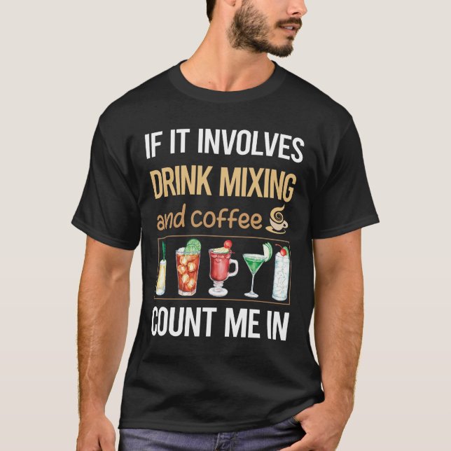 Om den innehåller kaffeblandning av blandad kokkon t shirt (Framsida)