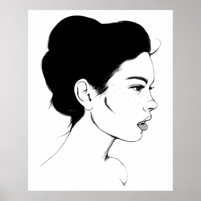 Om den moderna utskriften av Flickart Poster (Framsidan)