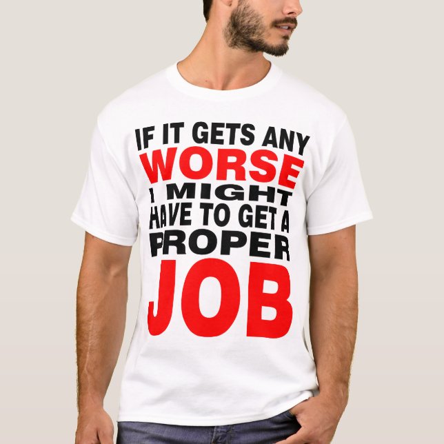 Om det blir värre - Svart och Rött T Shirt (Framsida)
