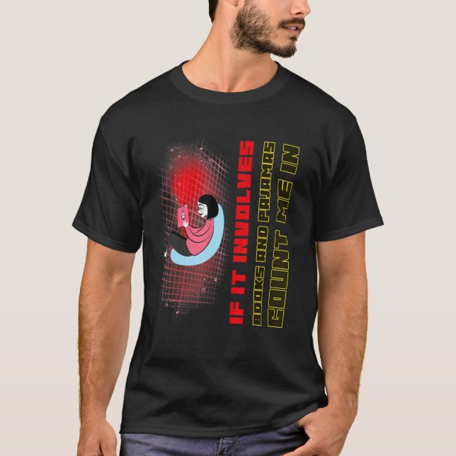 Om Det Handlar Om Böcker Och Pyjamas Bokbiblioteka T Shirt (Framsida)