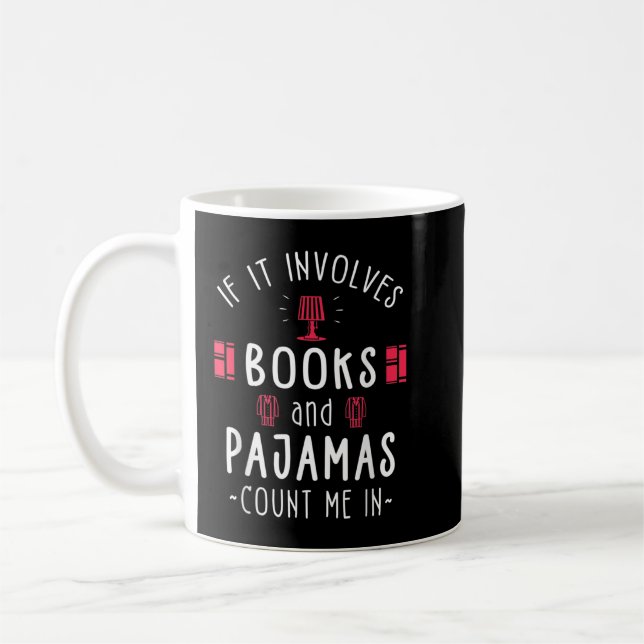 Om det handlar om Bokar och Pajamas - Bok Älskare  Kaffemugg (Vänster)