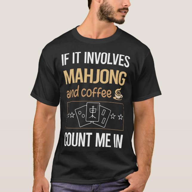 Om det handlar om Coffee Mahjong Majong Mah Jong M T Shirt (Framsida)