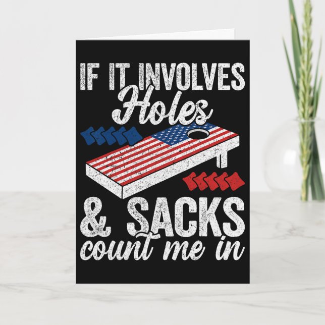 Om det handlar om hål och säckar - Cornhole-spelar Kort (Framsida)
