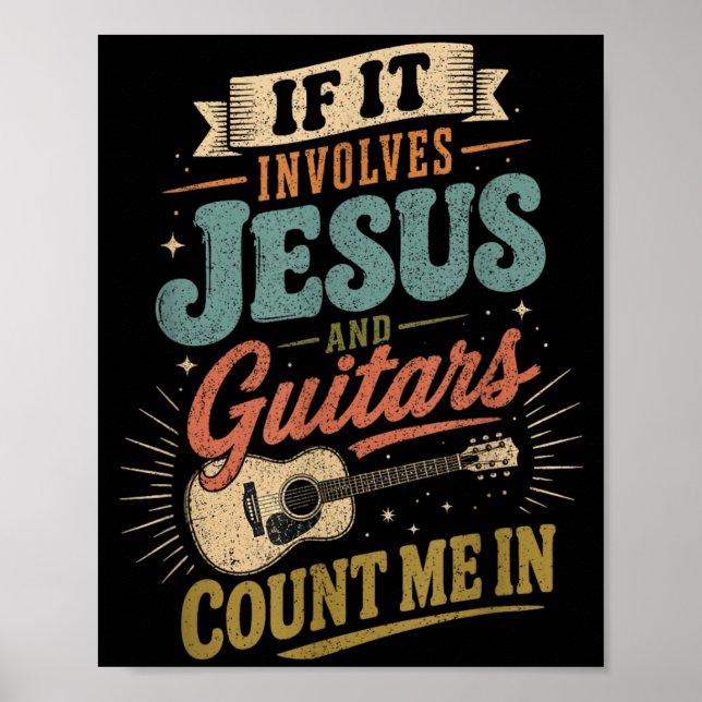 Om det handlar om Jesus och gitarrer gitarrist Poster (Framsidan)