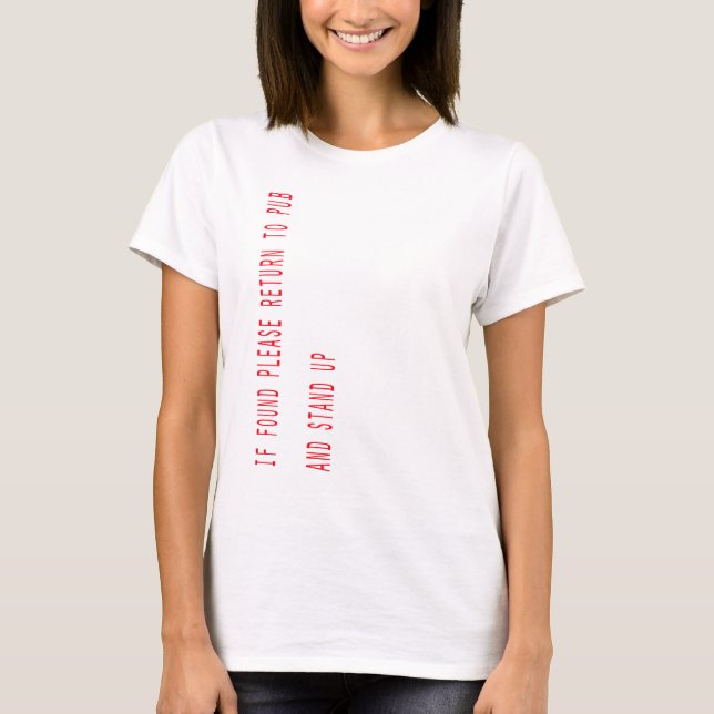 Om det hittas, gå tillbaka till pub t-shirt (Framsida)