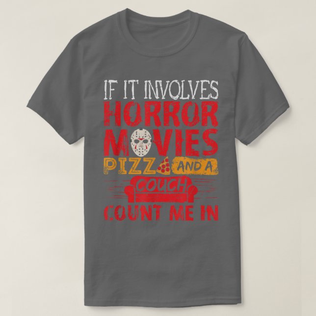 Om det inbegriper skräckfilmer PIZZA och en soffa T Shirt (Design framsida)