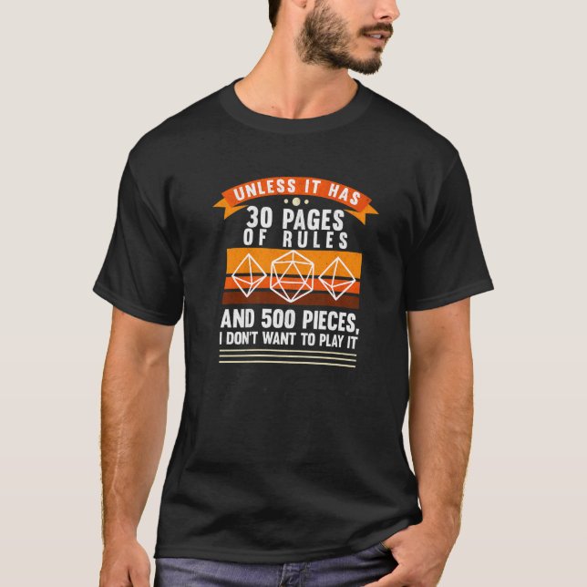 Om det inte har 30 sidor rollspel RPG TTRPG Bord T Shirt (Framsida)