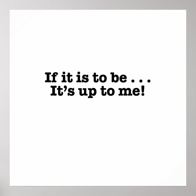 Om det ska bli det, är det upp till mig att poster (Framsidan)