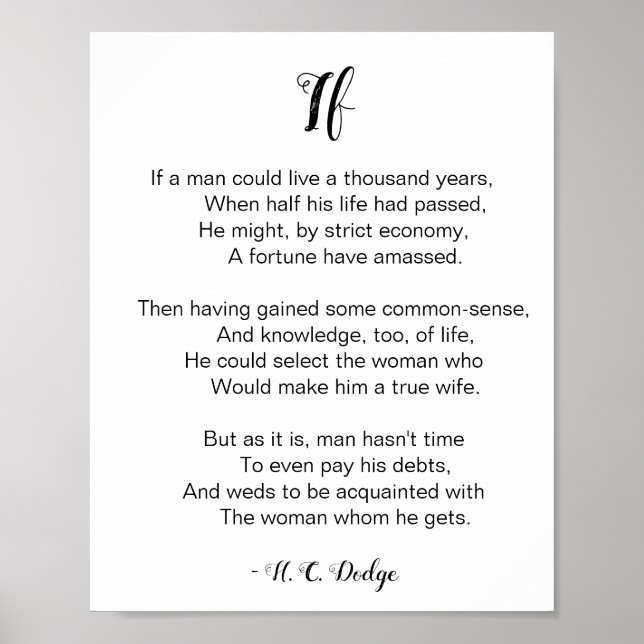 Om Dikt av Reginald H. C. Dodge Poster (Framsidan)