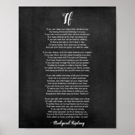 Om Dikt av Rudyard Kipling Black and White Poster