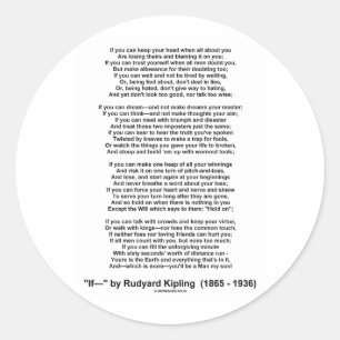 Om dikt av Rudyard Kipling (den inspirera dikt) Runt Klistermärke
