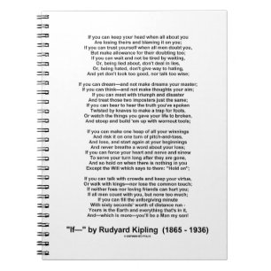 Om dikt av Rudyard Kipling (ingen Kipling bild) Anteckningsbok Med Spiral