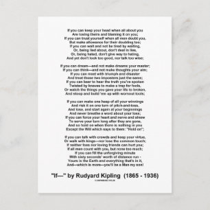 Om Dikt av Rudyard Kipling (inspirationell Dikt) Vykort