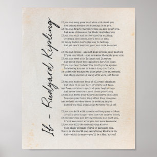 Om Dikt av Rudyard Kipling - Literature Wall Art Poster