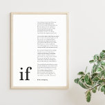 Om Dikt av Rudyard Kipling Poster<br><div class="desc">En enkel och modern utskrift av If-Dikt av Rudyard Kipling.</div>