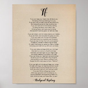 Om Dikt av Rudyard Kipling Vintage affisch